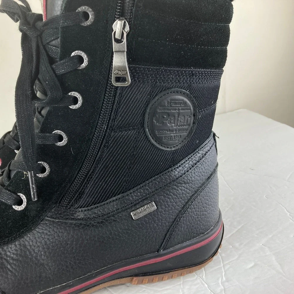 Pajar Canada Tour Winter Boots Mens 12-12.5‎ Black Waterproof Leather Suede Snow Pajar Canada Tour Winter Boots Mens 12-12.5 Black Waterproof  main image 4